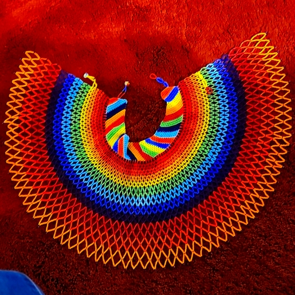 Jewelry - Multicolor Beaded Masai African Colar Necklace with Bracelet